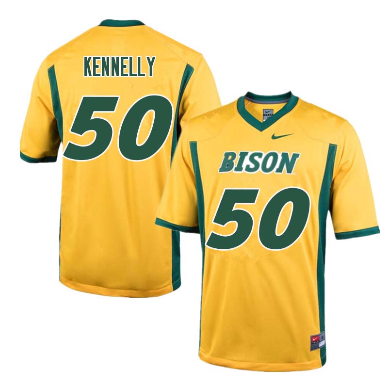 Men #50 Ross Kennelly North Dakota State Bison College Football Jerseys Sale-Yellow - Click Image to Close